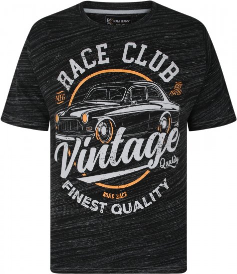 Kam Jeans 5740 Race Club Injected Marl Tee Black - Тениски - мъжки тениски големи размери