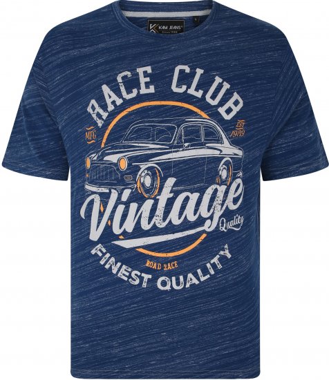 Kam Jeans 5740 Race Club Injected Marl Tee Indigo - Тениски - мъжки тениски големи размери