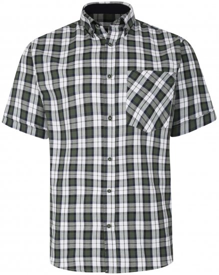 Kam Jeans 6286 Casual SS Check Shirt Forest - Ризи - мъжки ризи големи размери
