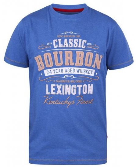D555 Macmillan Bourbon Whiskey Crew Neck T-Shirt Blue - Тениски - мъжки тениски големи размери
