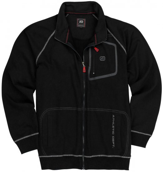 Adamo Manuel Sweatshirt with Zipper Black - Суичъри & cуичъри с качулка - мъжки суичъри големи размери
