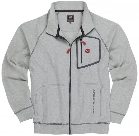 Adamo Manuel Sweatshirt with Zipper Grey - Суичъри & cуичъри с качулка - мъжки суичъри големи размери