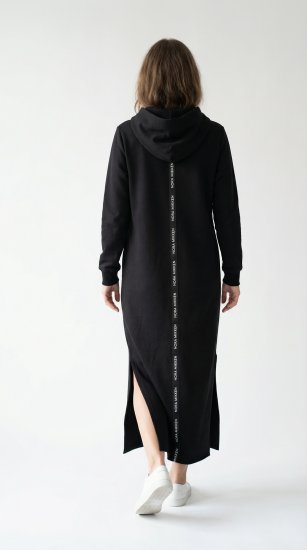 Nora Mikken MARI Maxi Hoodie Dress Black - Суичъри & cуичъри с качулка - 