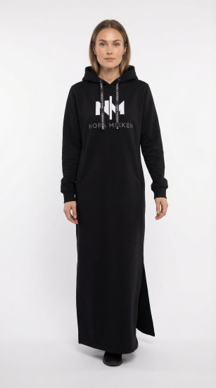 Nora Mikken MARI Maxi Hoodie Dress Black - Суичъри & cуичъри с качулка - 