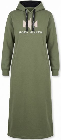 Nora Mikken MARI Maxi Hoodie Dress Green - Суичъри & cуичъри с качулка - 