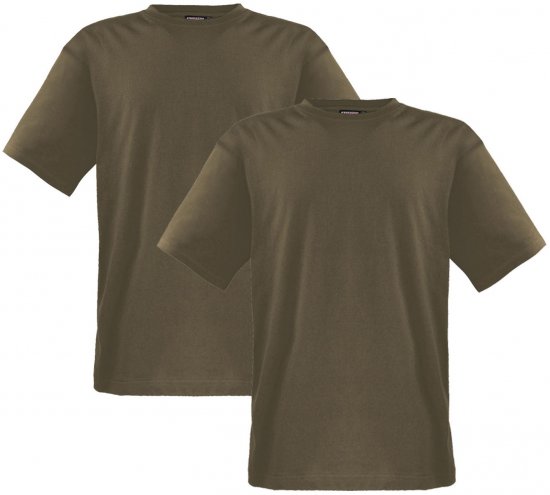 Adamo Marlon Comfort fit 2-pack T-shirt Khaki - Тениски - мъжки тениски големи размери