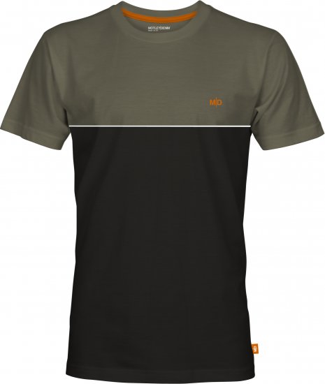 Motley Denim Athens Two-Toned T-Shirt Black/Dark Khaki - Тениски - мъжки тениски големи размери