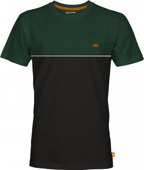 Motley Denim Athens Two-Toned T-Shirt Black/Racing Green - Тениски - мъжки тениски големи размери