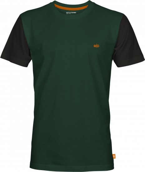 Motley Denim Granada Black Short Sleeved T-Shirt Racing Green - Тениски - мъжки тениски големи размери