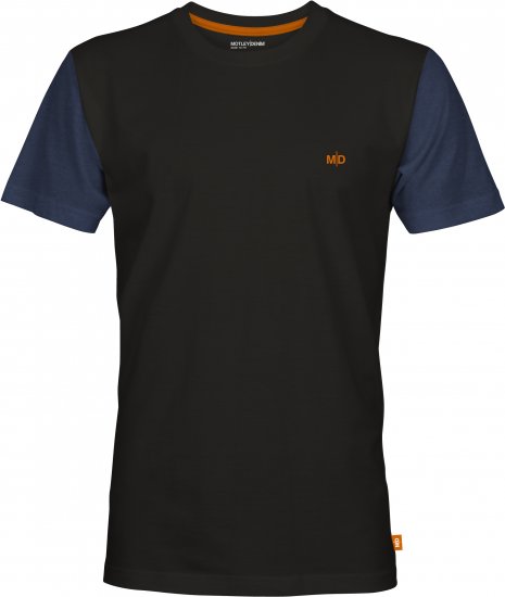 Motley Denim Vigo Colored Short Sleeve T-Shirt Black/Dark Indigo - Тениски - мъжки тениски големи размери