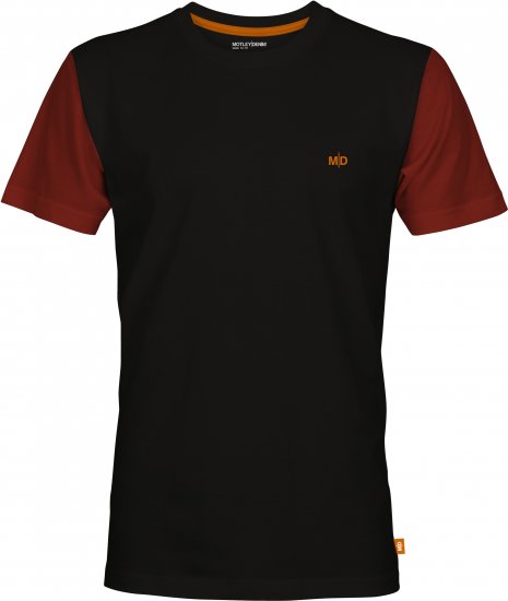 Motley Denim Vigo Colored Short Sleeve T-Shirt Black/Red - Тениски - мъжки тениски големи размери