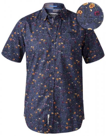 D555 Medway Floral Ao Print Short Sleeve Shirt - Ризи - мъжки ризи големи размери