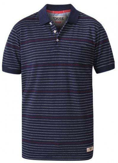 D555 Metro Stripe Jersey Polo Navy Stripe - Поло тениски - мъжки тениски с яка големи размери