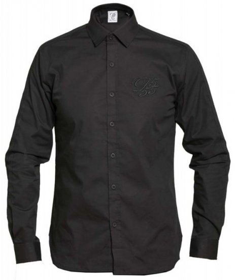 D555 Michael Couture Stretch Shirt Black - Ризи - мъжки ризи големи размери