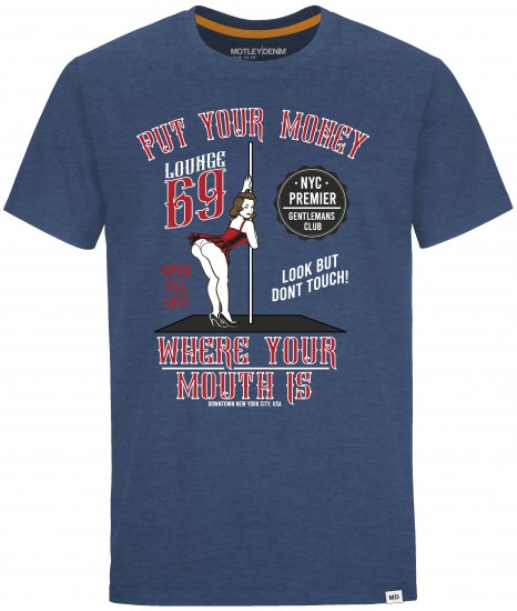 Motley Denim T-shirt Midtown Dark Indigo - Тениски - мъжки тениски големи размери