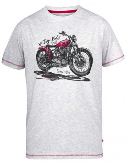 D555 Miles Vintage Rides Motorbike Crew Neck Printed T-Shirt - Тениски - мъжки тениски големи размери