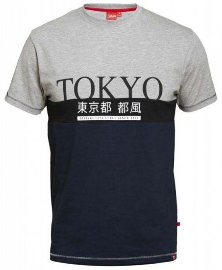 D555 Morris T-shirt Navy - Тениски - мъжки тениски големи размери