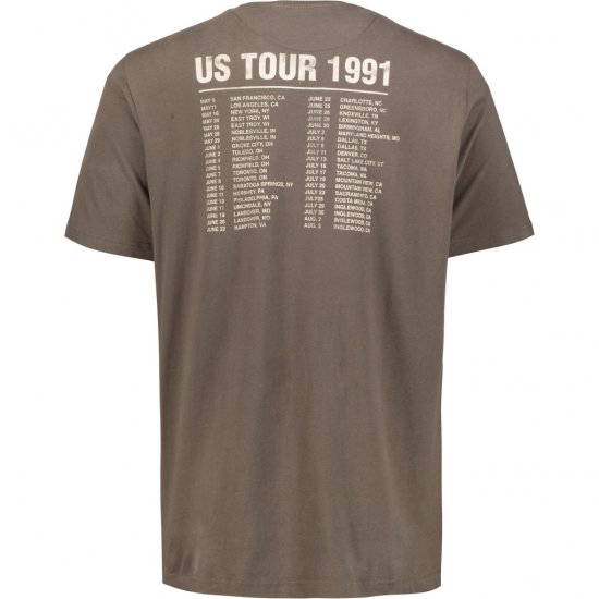 JP1880 T-Shirt Skull Print Guns N Roses Khaki - Тениски - мъжки тениски големи размери