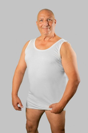 20 Nodi Crew Neck Tank Top in Combed Cotton Jersey White - Бельо & Бански шорти - Мъжко бельо големи размери