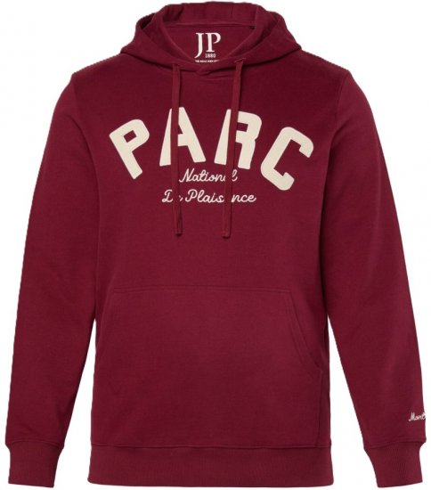 JP1880 Hoodie with Embroidery Aubergine Tall - МЪЖКО ОБЛЕКЛО MT-6XLT - дрехи за високи мъже