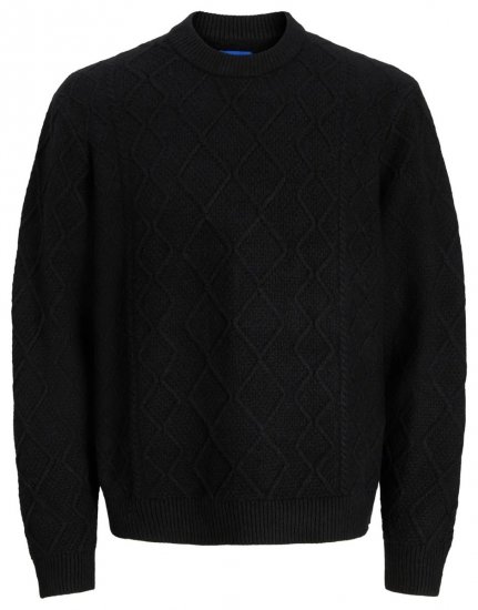 Jack & Jones Cambridge Cable Knit Sweater Black - Суичъри & cуичъри с качулка - мъжки суичъри големи размери