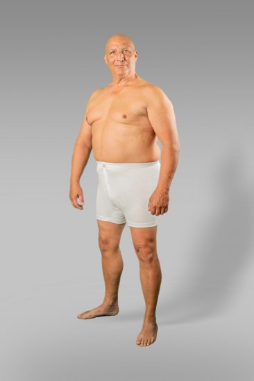 20 Nodi Combed Cotton Jersey Boxer with Front Button Fly White - Бельо & Бански шорти - Мъжко бельо големи размери