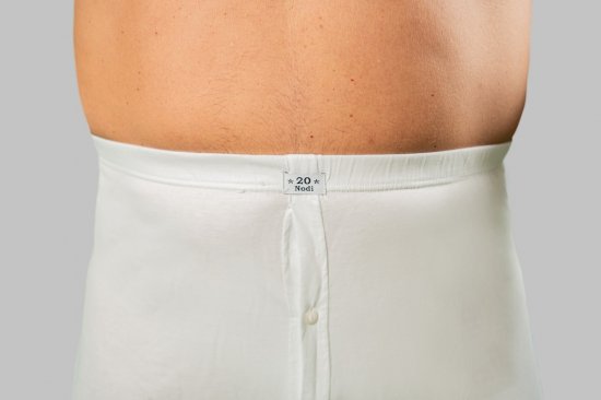 20 Nodi Combed Cotton Jersey Boxer with Front Button Fly White - Бельо & Бански шорти - Мъжко бельо големи размери