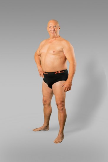 20 Nodi Stretch Cotton Briefs with Medium Side Cut Black - Бельо & Бански шорти - Мъжко бельо големи размери
