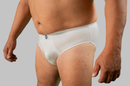 20 Nodi Stretch Cotton Briefs with Internal Elastic Band and Low Rise White - Бельо & Бански шорти - Мъжко бельо големи размери