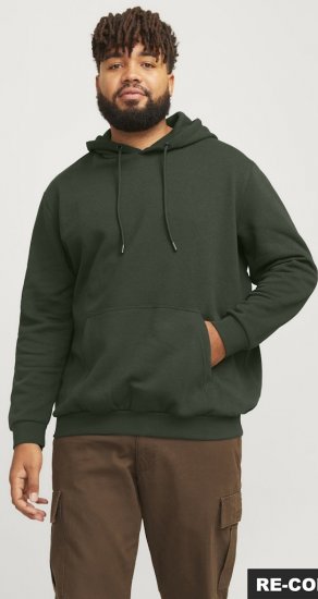 Jack & Jones Bradley Hoodie Dark Green - Суичъри & cуичъри с качулка - мъжки суичъри големи размери