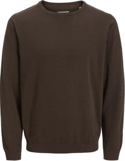 Jack & Jones BASIC Knitted Sweater Brown - Суичъри & cуичъри с качулка - мъжки суичъри големи размери