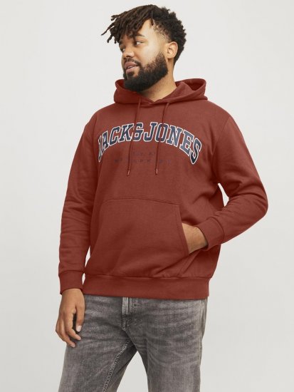Jack & Jones CALEB Hoodie Red - Суичъри & cуичъри с качулка - мъжки суичъри големи размери