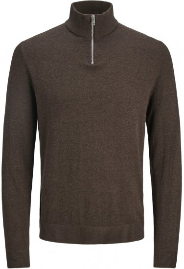 Jack & Jones Emil Knitted Pullover Brown - Суичъри & cуичъри с качулка - мъжки суичъри големи размери