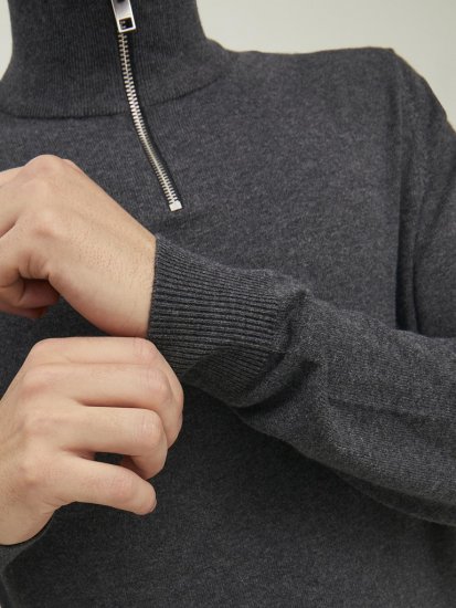 Jack & Jones Emil Knitted Pullover Grey - Суичъри & cуичъри с качулка - мъжки суичъри големи размери