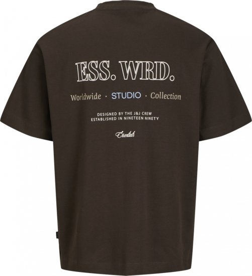 Jack & Jones Urban Edge Studio T-shirt Brown - Тениски - мъжки тениски големи размери