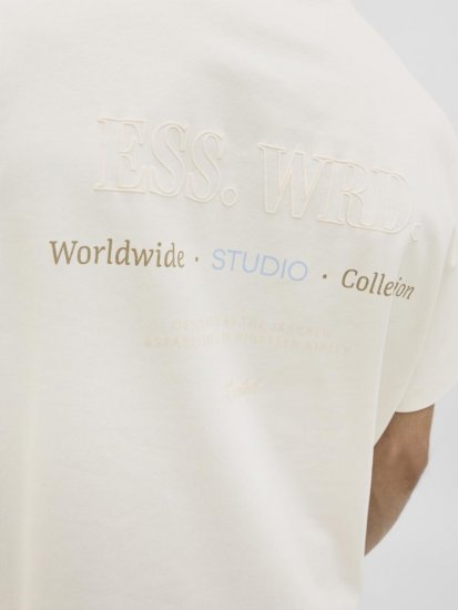 Jack & Jones Urban Edge Studio T-shirt White - Тениски - мъжки тениски големи размери