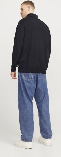 Jack & Jones Basic Knitted Sweater with Rolled Neck Black - Суичъри & cуичъри с качулка - мъжки суичъри големи размери
