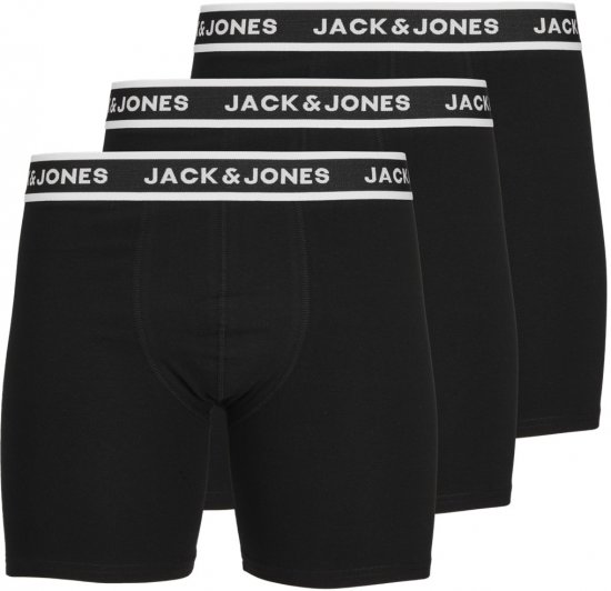 Jack & Jones Solid Boxer 3-Pack Black - Боксерки - мъжки боксерки големи размери