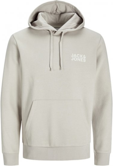 Jack & Jones ECORP Hoodie Grey - Суичъри & cуичъри с качулка - мъжки суичъри големи размери