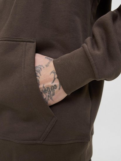 Jack & Jones Soho Hoodie Brown - Суичъри & cуичъри с качулка - мъжки суичъри големи размери