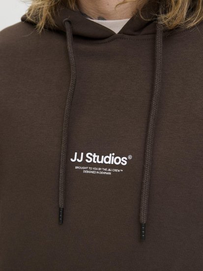 Jack & Jones Soho Hoodie Brown - Суичъри & cуичъри с качулка - мъжки суичъри големи размери