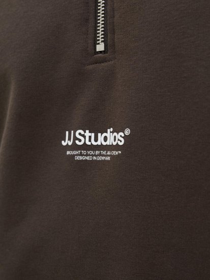 Jack & Jones Soho Sweatshirt with Zipper Brown - Суичъри & cуичъри с качулка - мъжки суичъри големи размери