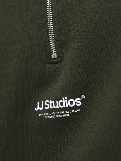Jack & Jones Soho Sweatshirt with Zipper Green - Суичъри & cуичъри с качулка - мъжки суичъри големи размери