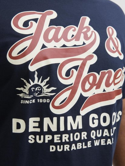 Jack & Jones Logo 2COL T-Shirt Blue - Тениски - мъжки тениски големи размери