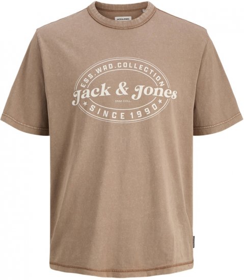 Jack & Jones Dover T-shirt Short Sleeve Brown - Тениски - мъжки тениски големи размери