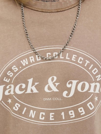 Jack & Jones Dover T-shirt Short Sleeve Brown - Тениски - мъжки тениски големи размери