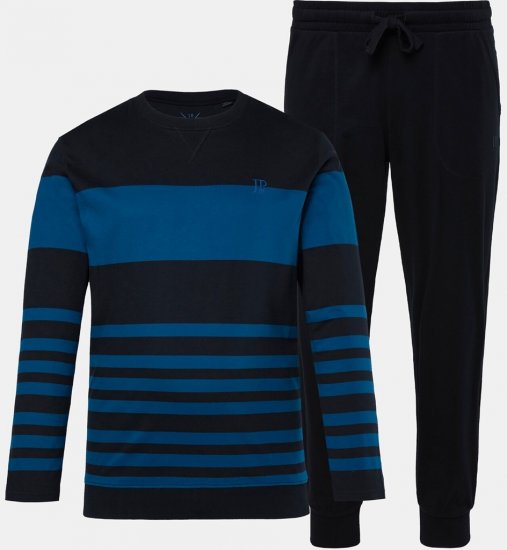 JP1880 Pyjamas Two-piece Long Sleeve with Stripes Blue - Бельо & Бански шорти - Мъжко бельо големи размери