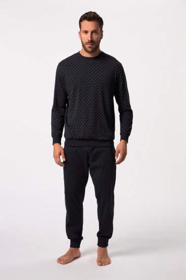 JP1880 Pyjamas Two-piece Long Sleeve and Long Trousers Navy - Бельо & Бански шорти - Мъжко бельо големи размери