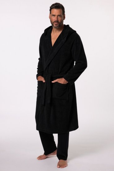 JP1880 Bathrobe Terry Black - Бельо & Бански шорти - Мъжко бельо големи размери