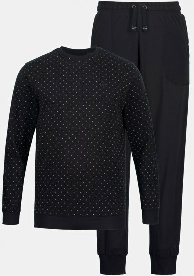 JP1880 Two-piece Pyjamas Long Sleeve and Long Trousers Black - Бельо & Бански шорти - Мъжко бельо големи размери